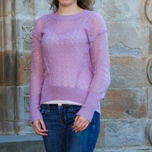 Purple Pointelle Sweater